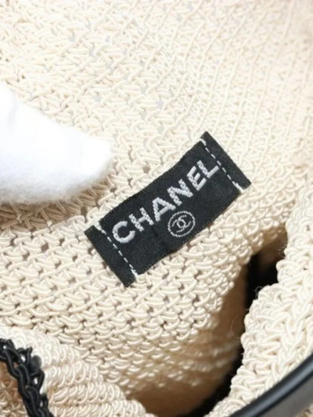 CHANEL Hand Bag Straw Beige CC Auth 170539